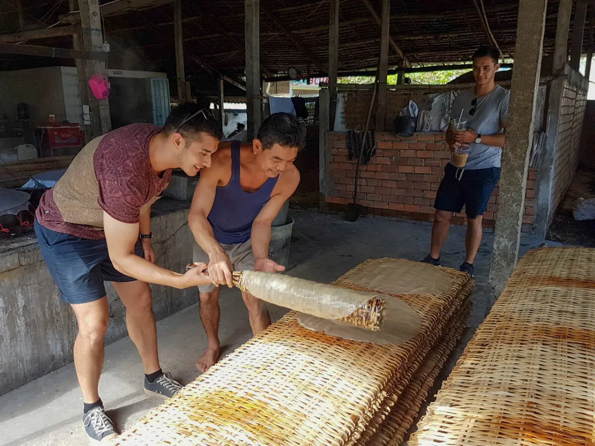 Traditional rice noodle factory in Can Tho